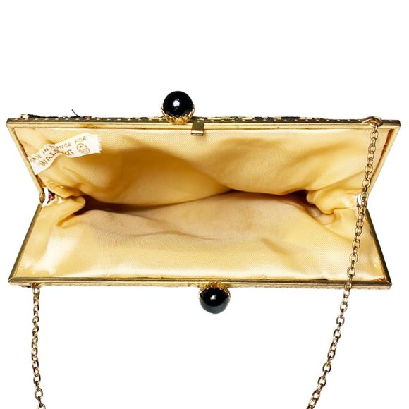 VINTAGE RARE Walborg Petit Point Tapestry Gazebo Chain Strap Clutch - Picture 4 of 7